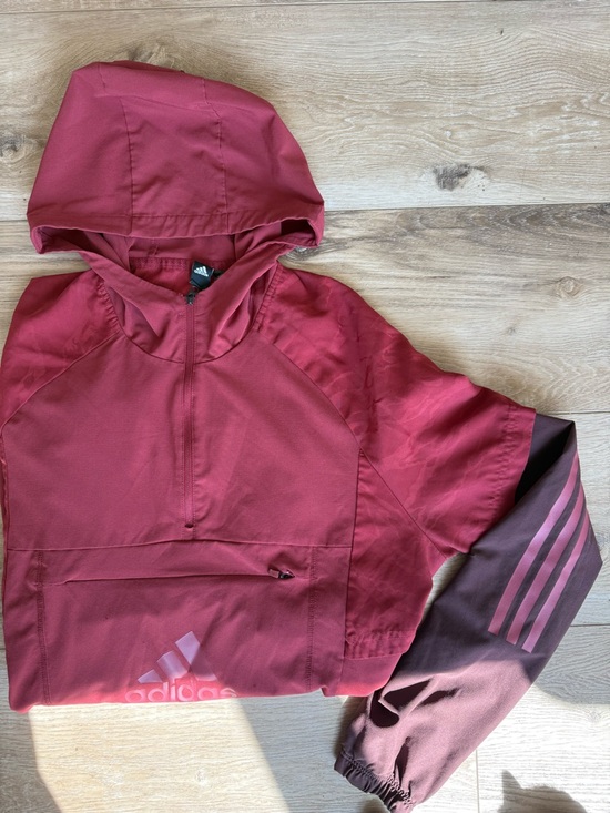adidas Other - Men’s Adidas Maroon & Burgundy Hooded Pullover Windbreaker